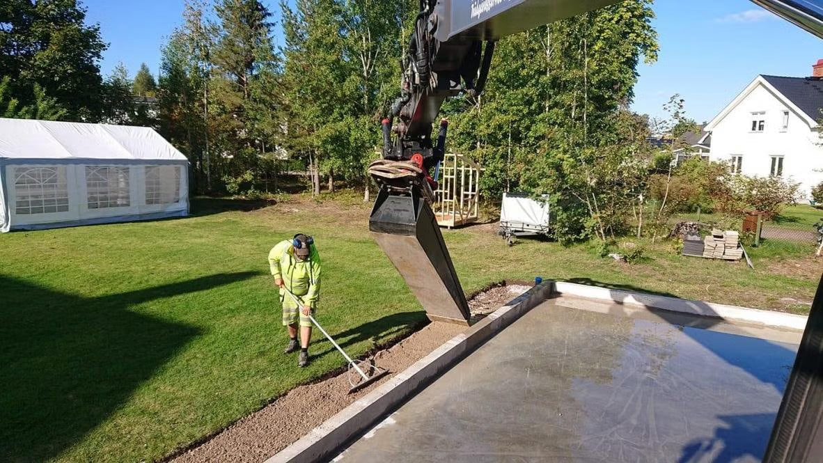 Återfyllnadsskopa för grävmaskin